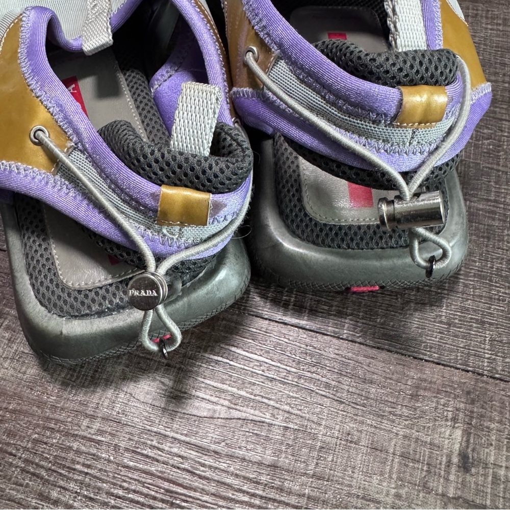 Prada Gray and Yellow Open-Toe Sandals - Picture 4 of 10